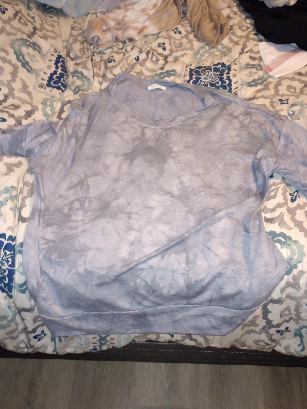 Cherish Light Blue Tie-Dye Tunic Top